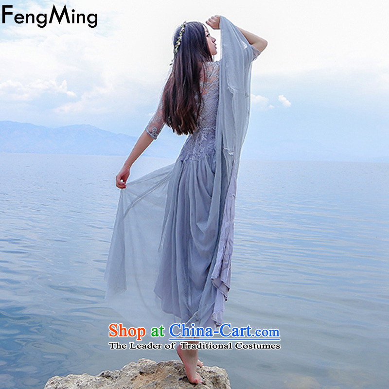 Hsbc Holdings Plc 2015 Autumn Ming dresses new irrepressible retro bridesmaid bride embroidery lace wedding dress skirt light gray XL, HSBC Holdings plc (fengming ming) has been pressed shopping on the Internet