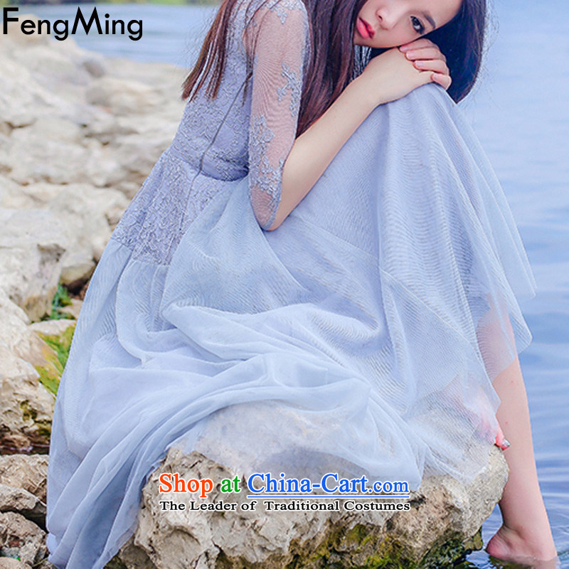 Hsbc Holdings Plc 2015 Autumn Ming dresses new irrepressible retro bridesmaid bride embroidery lace wedding dress skirt light gray XL, HSBC Holdings plc (fengming ming) has been pressed shopping on the Internet