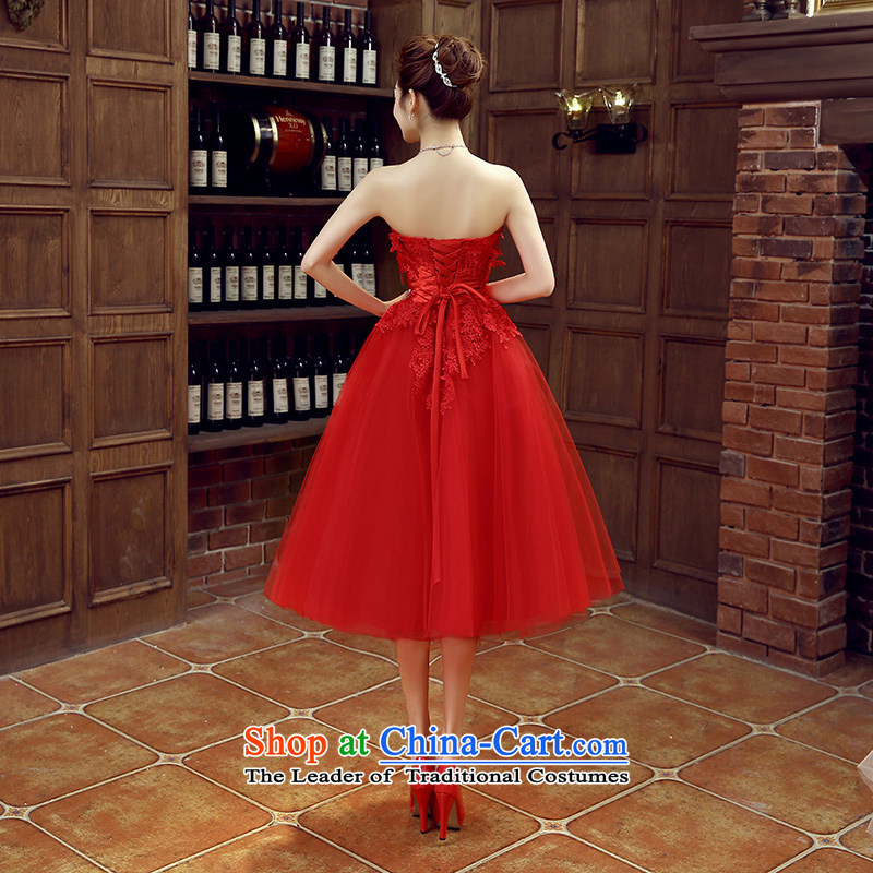 Non-you do not marry autumn 2015 wedding dress red anointed chest bride bows services lace flowers sweet bon bon skirt bridesmaid XXL, Red non-you serve not getting married , , , shopping on the Internet