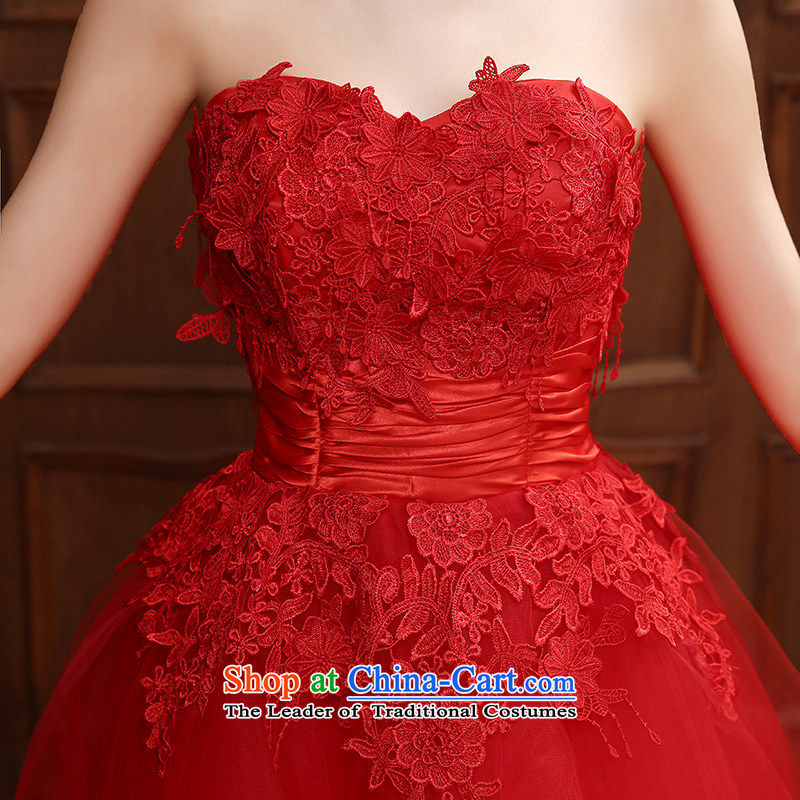 Non-you do not marry autumn 2015 wedding dress red anointed chest bride bows services lace flowers sweet bon bon skirt bridesmaid XXL, Red non-you serve not getting married , , , shopping on the Internet