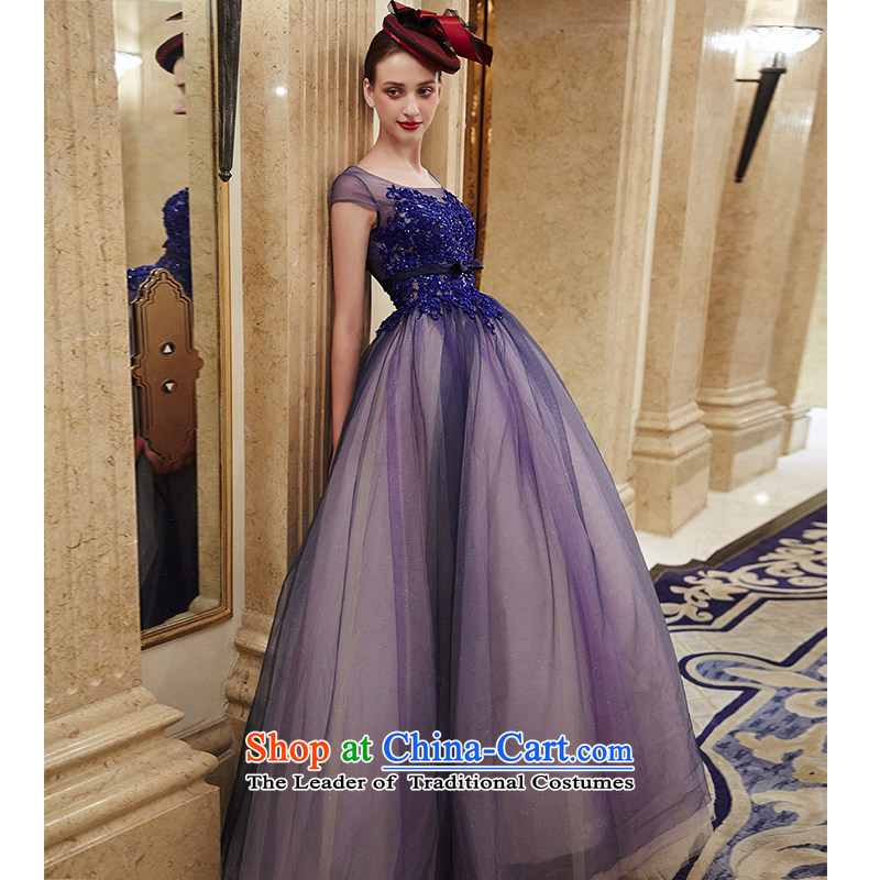 The wedding dresses HIV 2015 autumn and winter new trade snow lace bows drop off services dress Sapphire Blue M, HIV in , , , shopping on the Internet