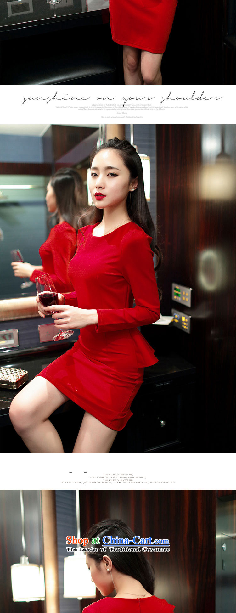 Mok-hee   new) Autumn 2015 temperament long-sleeved shirts gift of forming the elegant beauty services Korean married Red Dress  212 red picture, prices, brand platters! The elections are supplied in the national character of distribution, so action, buy now enjoy more preferential! As soon as possible.
