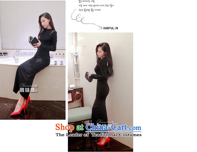 The 2015 autumn and winter fun new Foutune of sexy engraving long-sleeved package and dress long skirt skirt black S picture, prices, brand platters! The elections are supplied in the national character of distribution, so action, buy now enjoy more preferential! As soon as possible.