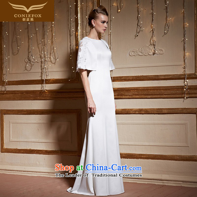 Creative white cape fox two kits banquet evening dress elegant long annual meeting of persons chairing the Female dress show long skirt evening drink service 31039 White XL, creative Fox (coniefox) , , , shopping on the Internet
