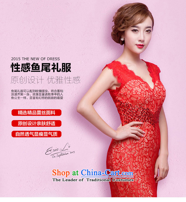 Love of the overcharged new Word 2015 sexy shoulder deep V-Neck red lace bridal dresses Korean crowsfoot marriage bows services red L picture, prices, brand platters! The elections are supplied in the national character of distribution, so action, buy now enjoy more preferential! As soon as possible.