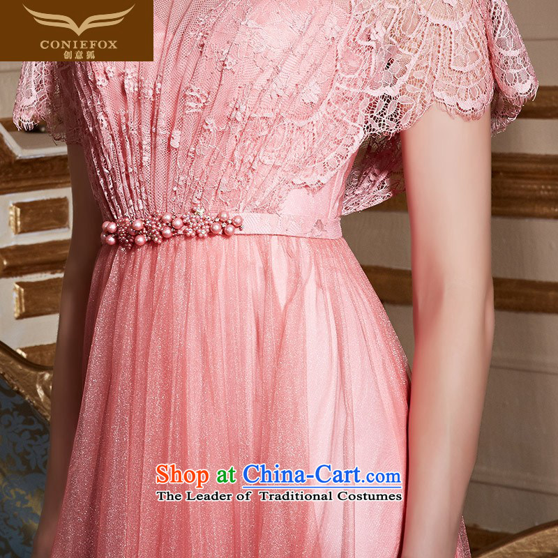 Creative Fox pink lace nets dress bride wedding dress evening drink served long gown will chair the Sau San long skirt 31020 pink M creative Fox (coniefox) , , , shopping on the Internet
