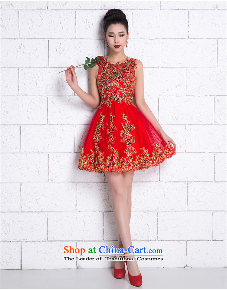 Korea, Gigi Lai     2015 HANNIZI new spring and summer stylish red Korean V-Neck Solid Color bride wedding dress bows service banquet at the Red short, XXL picture, prices, brand platters! The elections are supplied in the national character of distribution, so action, buy now enjoy more preferential! As soon as possible.