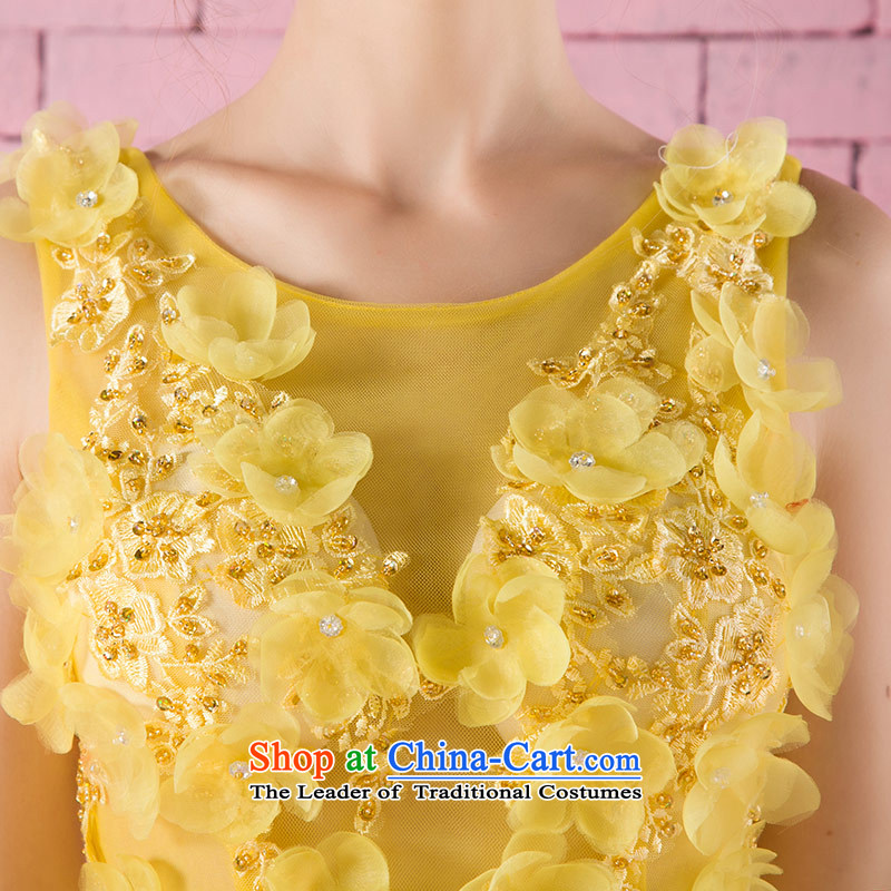 Love of the life of the new 2015 version of the word Korean sweet shoulder gauze saika dresses marriages bridesmaid dress yellow tailor-made exclusively concept message size that the love of the overcharged shopping on the Internet has been pressed.