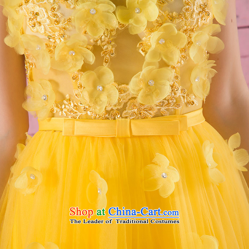 Love of the life of the new 2015 version of the word Korean sweet shoulder gauze saika dresses marriages bridesmaid dress yellow tailor-made exclusively concept message size that the love of the overcharged shopping on the Internet has been pressed.