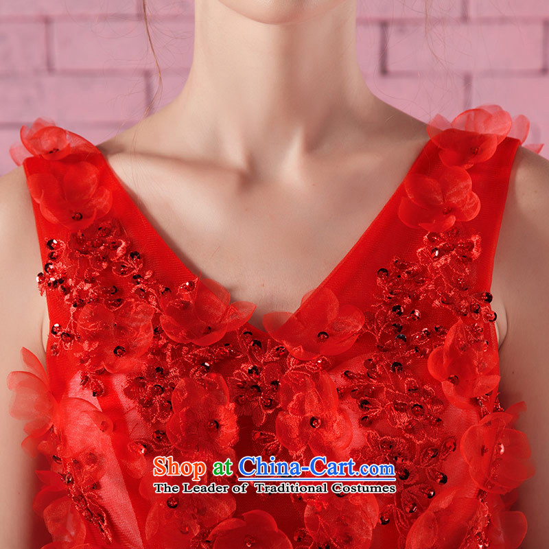 Love of the life of the new 2015 V-Neck word stylish shoulder Korean brides saika strap video thin tail dress marriages bows services tailor-made exclusively concept red message size that the love of the overcharged shopping on the Internet has been pressed.