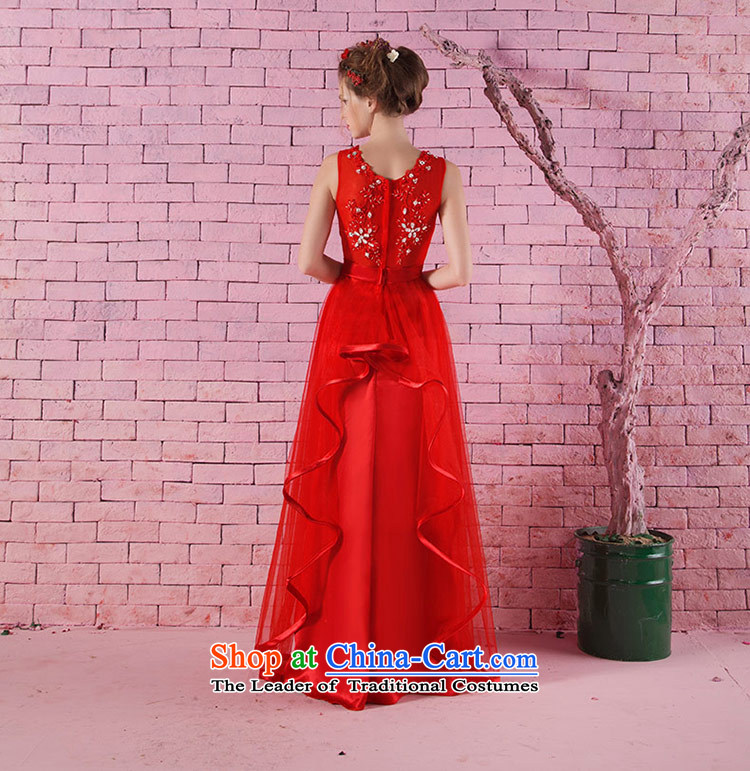 Love of the overcharged new round-neck collar slotted shoulder Korean diamond studs pearl graphics, red dresses and slender marriages bows services red L picture, prices, brand platters! The elections are supplied in the national character of distribution, so action, buy now enjoy more preferential! As soon as possible.