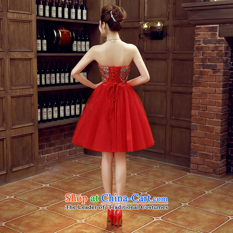 Non-you do not marry sister bridesmaid dress skirt 2015 new fall short stylish evening dresses and chest Foutune of video services bows thin diamond dresses red , L, non-you do not marry shopping on the Internet has been pressed.