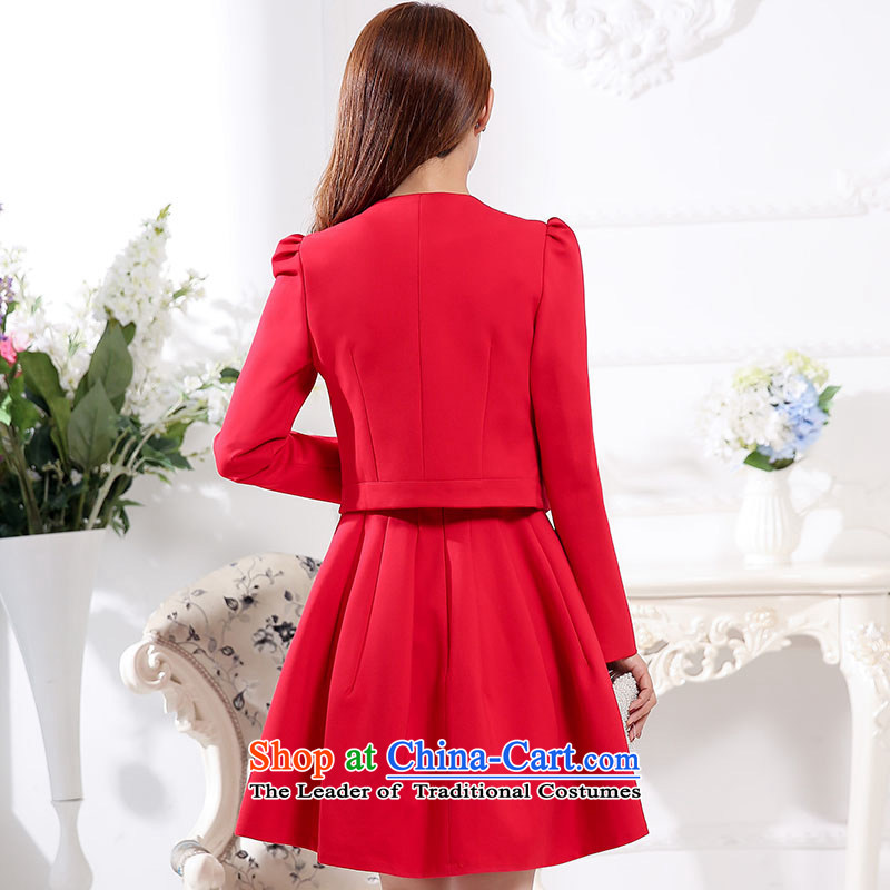 The 2015 autumn and winter-hee load new Korean fashion xl bridal dresses bows services jacket dresses two kits female red , L-hee (XINI) , , , shopping on the Internet