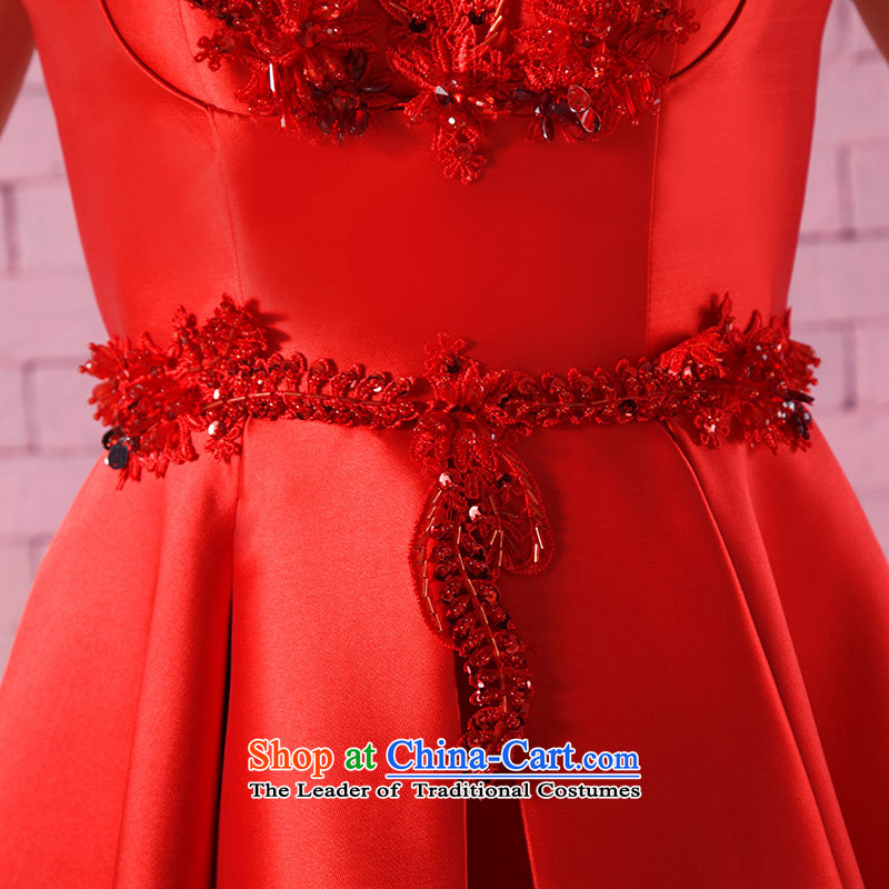 Love of the life of the new 2015 stylish strap lace diamond imports before the after short frockcoat marriages red bows services red S love of the overcharged shopping on the Internet has been pressed.