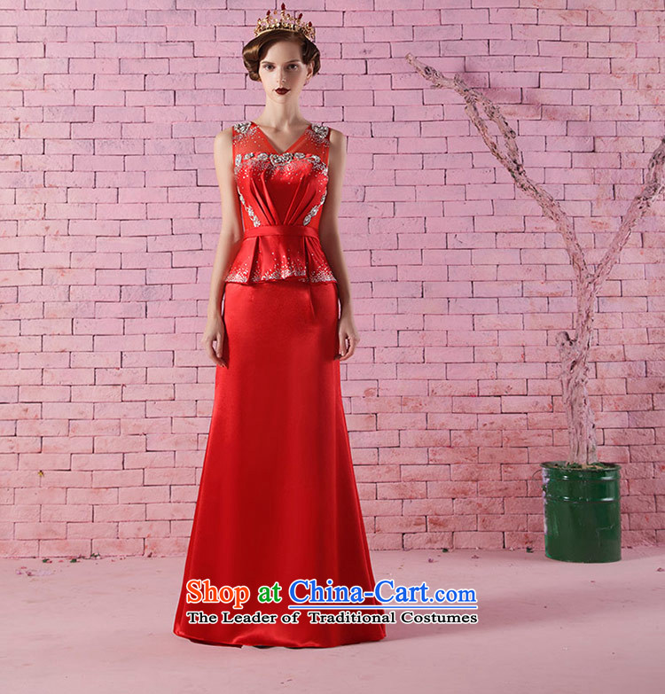 Love of the life of the new 2015 word elegant shoulder V-Neck Diamond Sau San crowsfoot dress red marriages bows services red L picture, prices, brand platters! The elections are supplied in the national character of distribution, so action, buy now enjoy more preferential! As soon as possible.