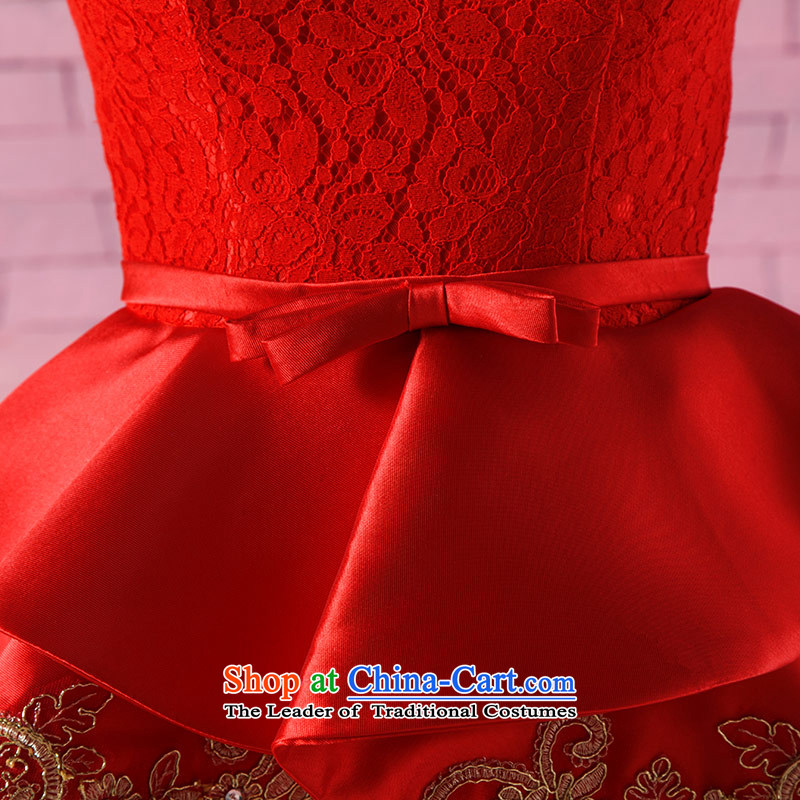 Love of the life of the new 2015 retro-history embroidery crowsfoot tail dress marriages bows service banquet evening dresses made red message size that the concept of special love of the overcharged shopping on the Internet has been pressed.