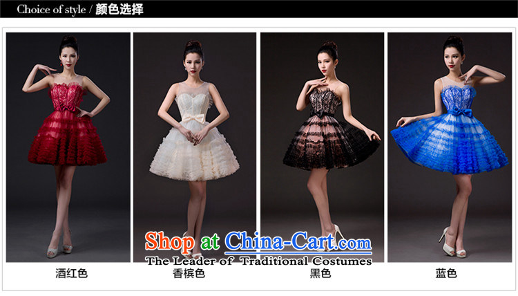 2015 new stylish HUNNZ larger bride wedding dress bows services banquet dinner dress solid color champagne color XL Photo, prices, brand platters! The elections are supplied in the national character of distribution, so action, buy now enjoy more preferential! As soon as possible.