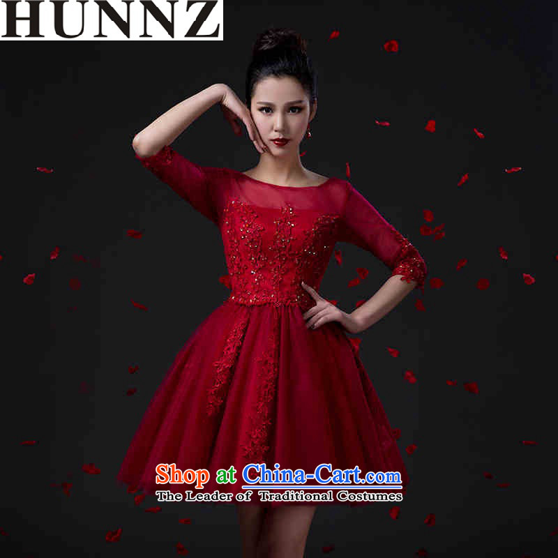 Minimalist 2015 Sau San HUNNZ spring and summer bridal dresses evening dresses bows services sister skirt wine red wine red L,HUNNZ,,, shopping on the Internet