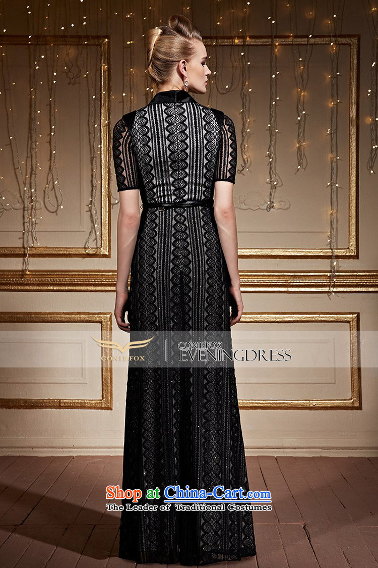 Creative stylish black fox V-Neck banquet evening dresses Sau San Long Short-sleeved gown female evening presided over a drink to lace dress long skirt 30999 Black M pre-sale picture, prices, brand platters! The elections are supplied in the national character of distribution, so action, buy now enjoy more preferential! As soon as possible.