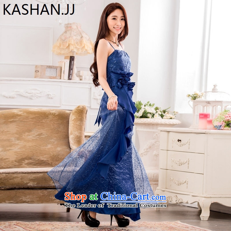 Susan Sarandon Zaoyuan card thick mm to increase women's code Korean super star stylish light slice evening dresses show service long large dressXXXL Purple