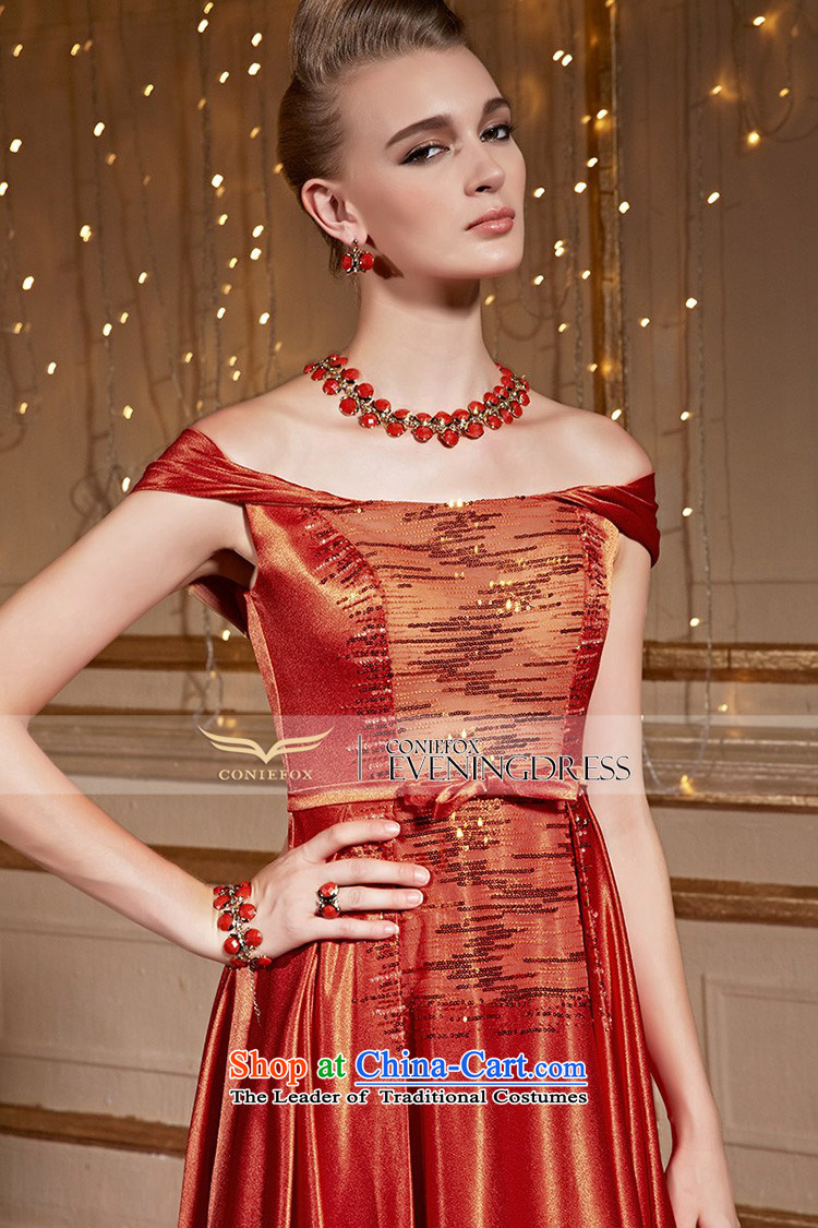 Creative word fox shoulder evening dresses marriage bows services back door dresses and stylish bride nail pearl banquet dress Female dress Sau San autumn 30993 red-orange M picture, prices, brand platters! The elections are supplied in the national character of distribution, so action, buy now enjoy more preferential! As soon as possible.