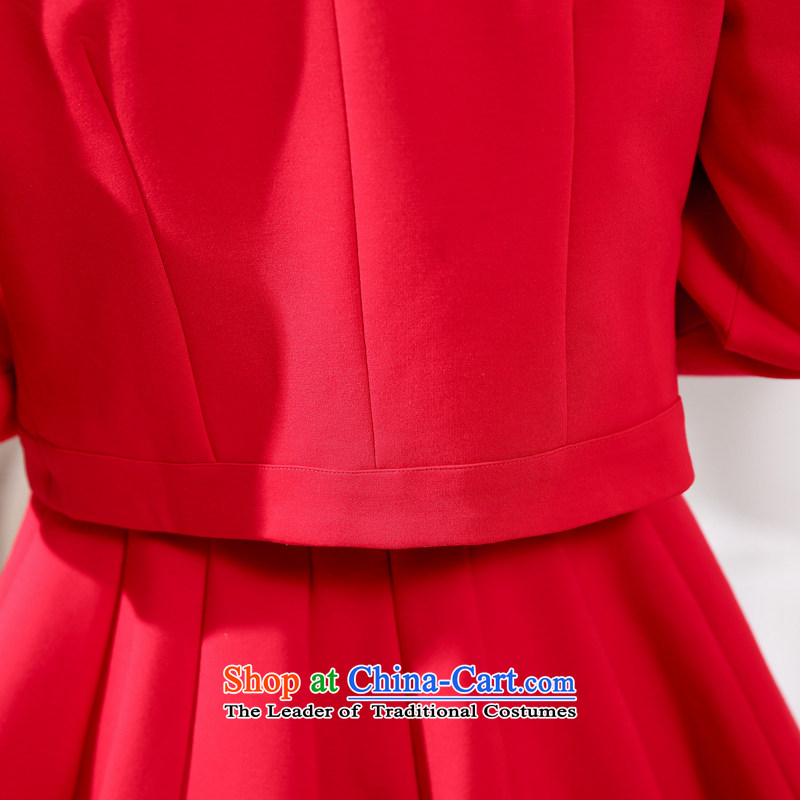 Mei Lin Shing spring and autumn 2015 New Sau San Red Dress Kit girl brides dress bows services back to door two kits long-sleeved red M Mei Lin Shing Shopping on the Internet has been pressed.