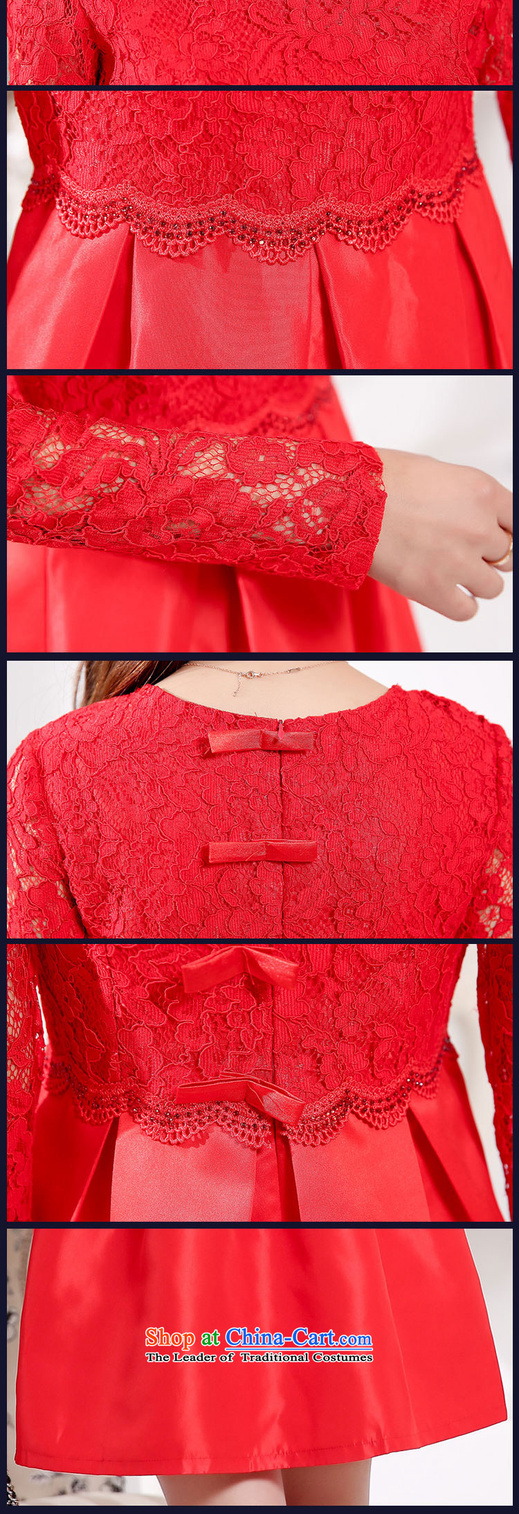 Mei Lin Shing autumn 2015 installed new long-sleeved red sleeveless jacket lace stitching female skirt two kits bridal dresses evening red XXXL picture, prices, brand platters! The elections are supplied in the national character of distribution, so action, buy now enjoy more preferential! As soon as possible.