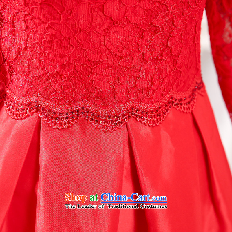 Mei Lin Shing autumn 2015 installed new long-sleeved red sleeveless jacket lace stitching female skirt two kits bridal dresses evening red XXXL, Mei Lin Shing Shopping on the Internet has been pressed.