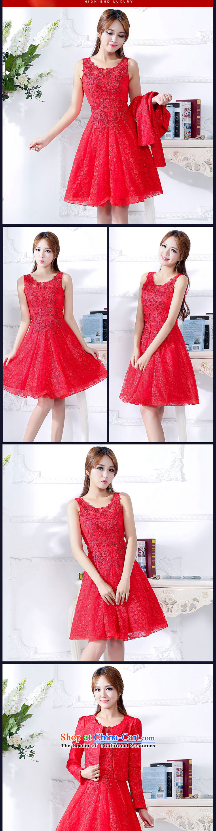 Mei Lin Shing 2015 spring and fall red bride replacing dresses summer marriage the lift mast bows bridesmaid dress lace kit skirt two kits red XXXL picture, prices, brand platters! The elections are supplied in the national character of distribution, so action, buy now enjoy more preferential! As soon as possible.
