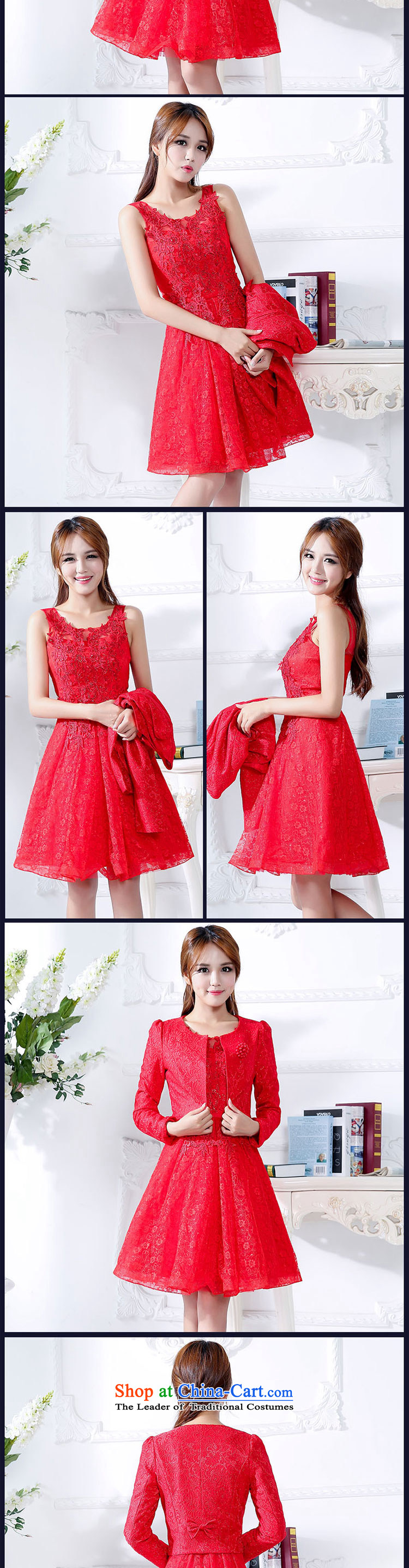 Mei Lin Shing 2015 spring and fall red bride replacing dresses summer marriage the lift mast bows bridesmaid dress lace kit skirt two kits red XXXL picture, prices, brand platters! The elections are supplied in the national character of distribution, so action, buy now enjoy more preferential! As soon as possible.