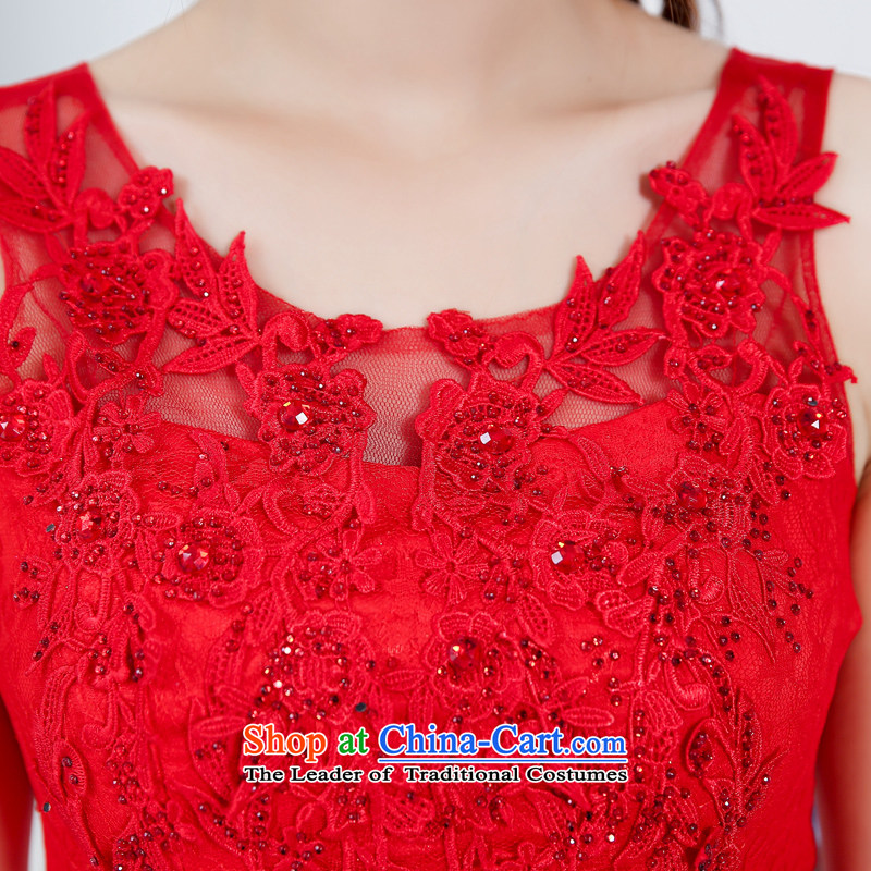 Mei Lin Shing 2015 spring and fall red bride replacing dresses summer marriage the lift mast bows bridesmaid dress lace kit skirt two kits red XXXL, Mei Lin Shing Shopping on the Internet has been pressed.