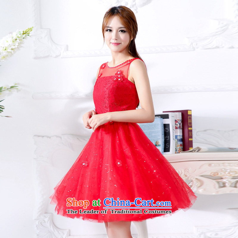Mei Lin Shing 2015 autumn and winter new banquet Female dress bride wedding dress bows services back to door onto Red Dress Female Red M Mei Lin Shing Shopping on the Internet has been pressed.
