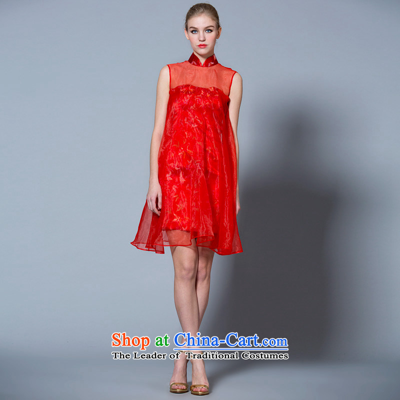 A lifetime of 2015 the new bride short high-lumbar bows to the Autumn Chinese collar Korean pregnant women married cheongsam dress40121016160_84A red 30 days pre-sale