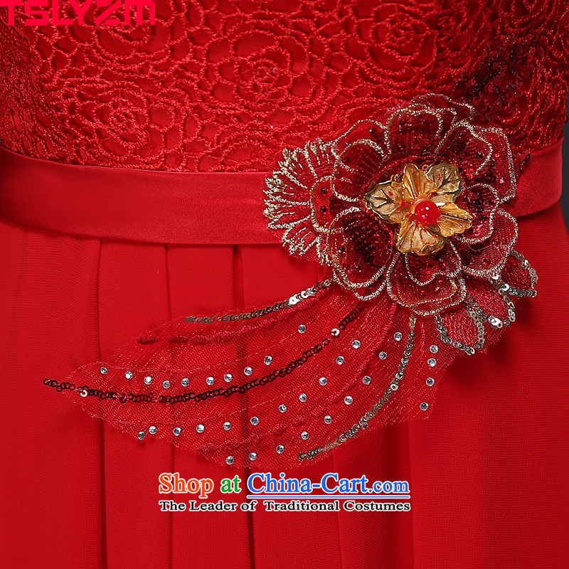 Tslyzm wedding dress long bride bows services fall/winter 2015 new chiffon lace water drilling evening dress skirt red m,tslyzm,,, shopping on the Internet