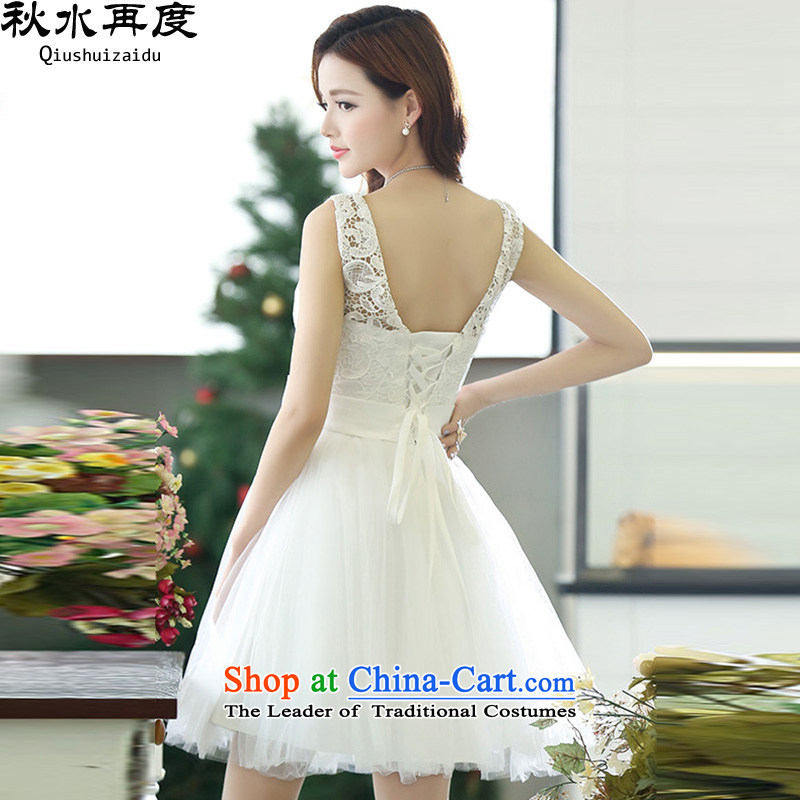 Water-soluble 2015 again swordmakers lace Bow Tie Princess skirt bridesmaid dress uniform HSZM1521 bows white S/ Again , , , shopping on the Internet