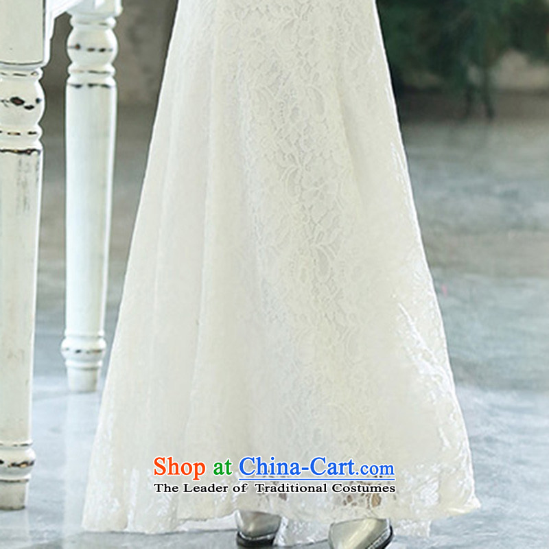 The new 2015 once again the chaplain word for bare shoulders crowsfoot bride dress long skirt HSZM1515 White XL, chaplain again , , , shopping on the Internet