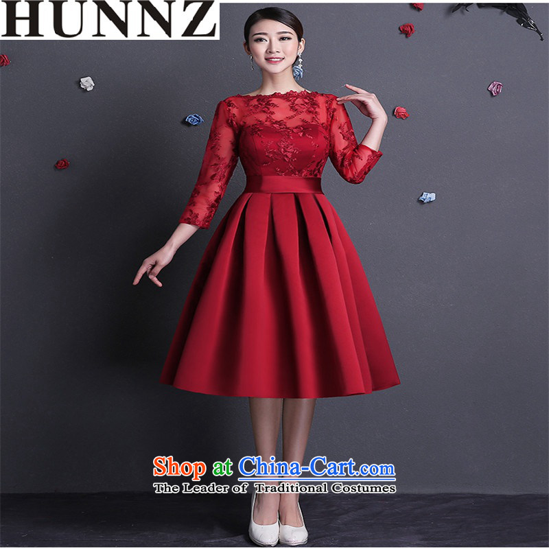      Toasting Champagne Services 2015 new HUNNZ stylish slotted shoulder bride wedding dress evening dresses bridesmaid XL,HUNNZ,,, serving wine red shopping on the Internet
