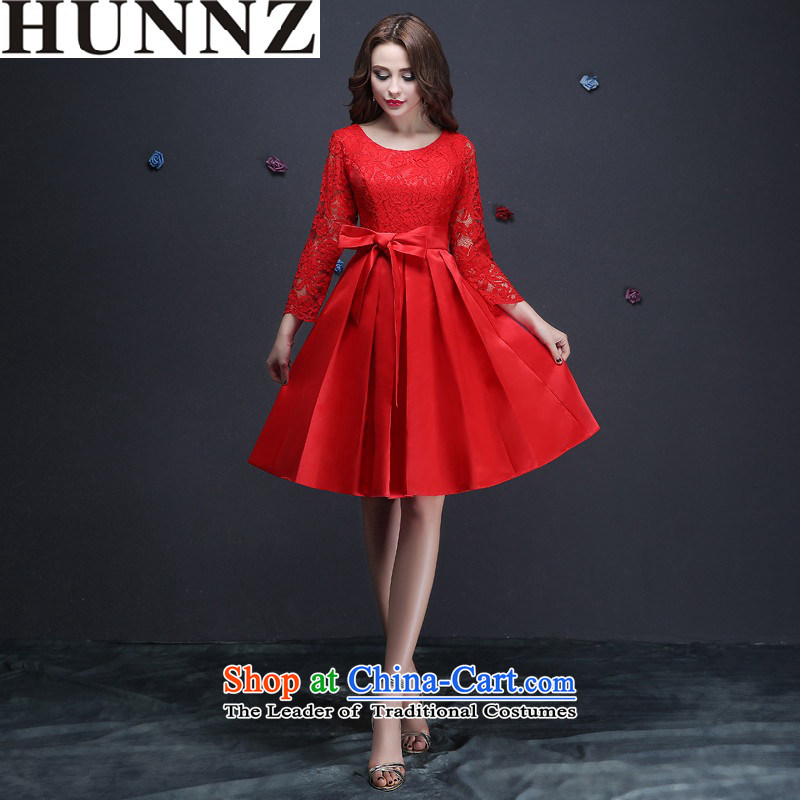 2015 Fashion lace HUNNZ 9 cuff bride dress bon bon skirt red Korean style serving red XL,HUNNZ,,, bows shopping on the Internet