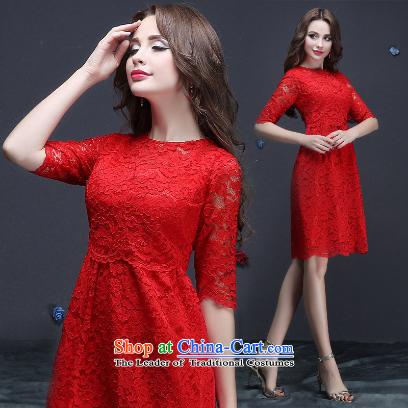       The new Korean-style HUNNZ 2015 Spring/Summer bride wedding dress the word, banquet dress shoulder red XL,HUNNZ,,, shopping on the Internet