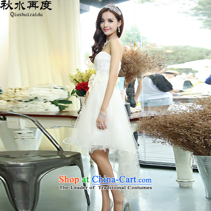 Stylish lace anointed chest Sau San irregular bride dress HSZM1520 white , L/ Again , , , shopping on the Internet