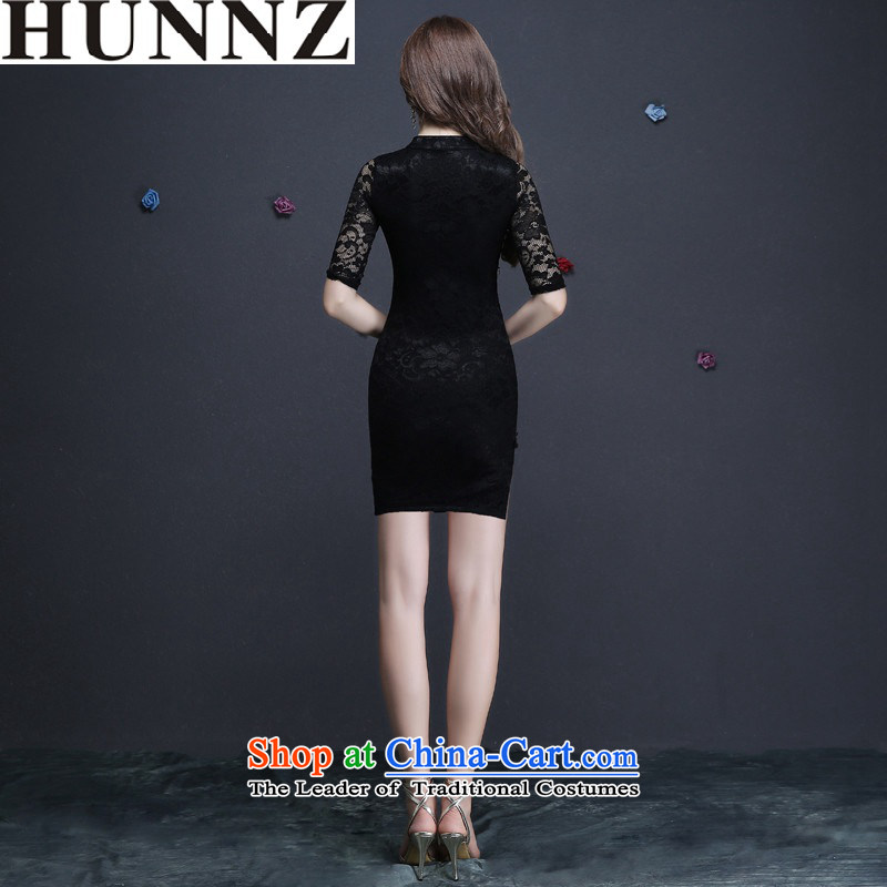      Korean-style New 2015 HUNNZ sleek minimalist marriages at Banquet evening dress uniform black M,HUNNZ,,, bows shopping on the Internet