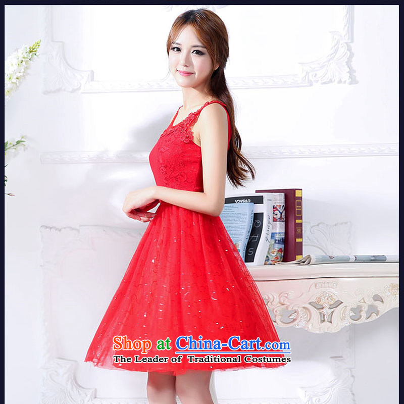 Cayman commercial population ceremony wedding dress 2015 Korean two kits elegant sweet bride wedding dress bows back to door bridesmaids red XL, Cayman commercial silk gift shopping on the Internet has been pressed.
