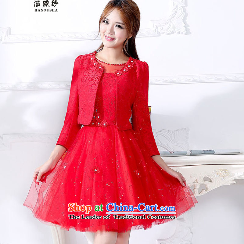 The OSCE yarn red brides covered by the 2015 autumn new dresses two kits dresses marriage back to door onto bows services betrothal small red dress XL, covered by the OSCE yarn (hanousha) , , , shopping on the Internet