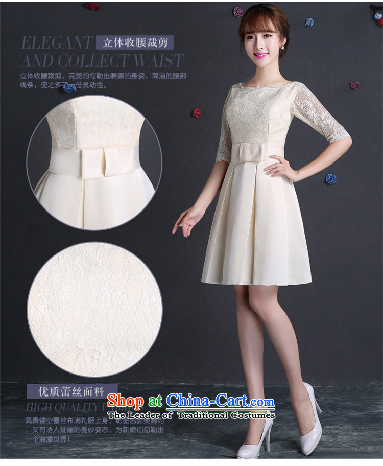 2015 Short of HUNNZ lace engraving sweet bride wedding dress banquet evening dresses bows serving champagne color A XL Photo, prices, brand platters! The elections are supplied in the national character of distribution, so action, buy now enjoy more preferential! As soon as possible.
