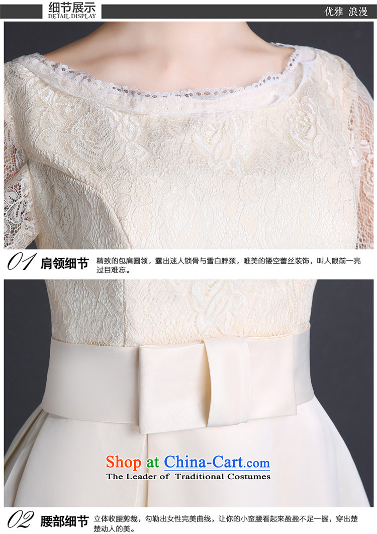2015 Short of HUNNZ lace engraving sweet bride wedding dress banquet evening dresses bows serving champagne color A XL Photo, prices, brand platters! The elections are supplied in the national character of distribution, so action, buy now enjoy more preferential! As soon as possible.