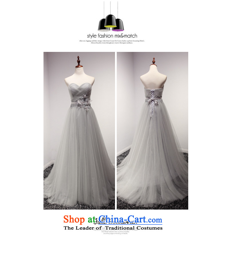 Time Syrian wedding dresses bride bows services new autumn 2015 Ms. Mary Magdalene Chest Smoke Gray banquet evening dress long will Smoke Gray XL Photo, prices, brand platters! The elections are supplied in the national character of distribution, so action, buy now enjoy more preferential! As soon as possible.