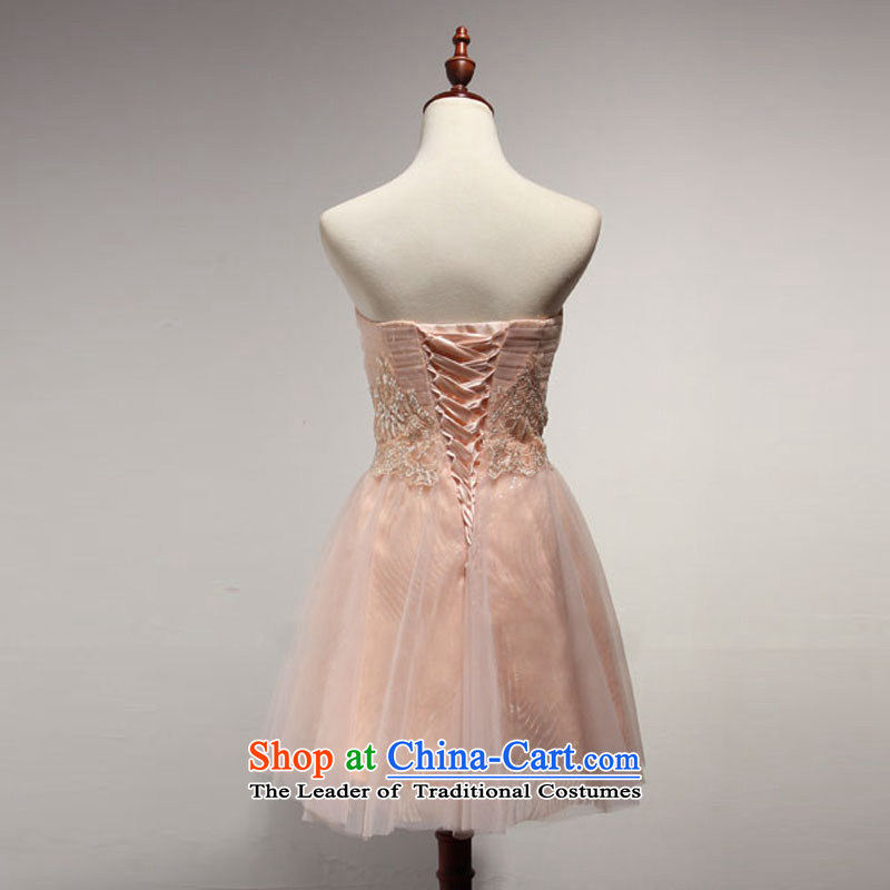 The wedding-dress short of 2015 New marriages bows services fall shoulders bridesmaid dress skirt evening dress banquet orange M Time Syrian shopping on the Internet has been pressed.