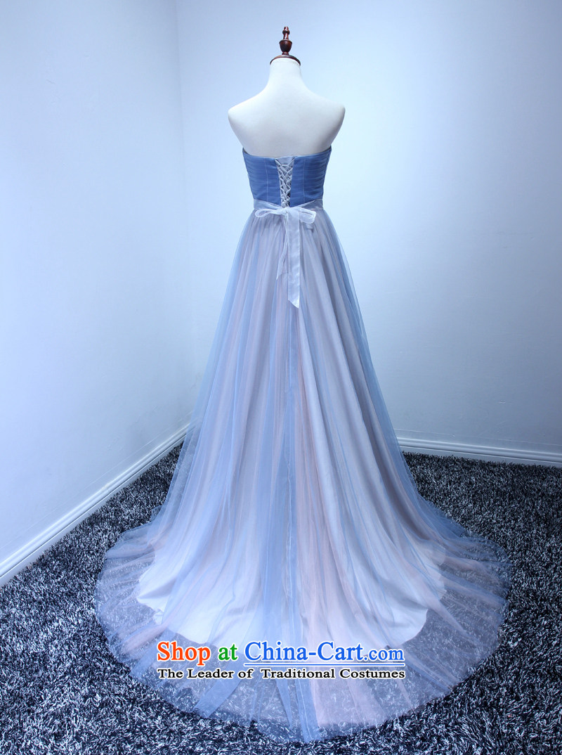 2015 New banquet dress blue Sau San sexy anointed chest tasteful minimalist style dinner drink dresses marriage under the auspices of dress skirt female light blue M picture, prices, brand platters! The elections are supplied in the national character of distribution, so action, buy now enjoy more preferential! As soon as possible.