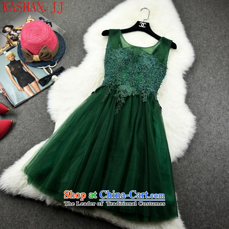 Mano-hwan's 2015 new aristocratic temperament bride bridesmaid, declares manually staple bead bon bon dress skirt already 10,582 dark green card Shan Zaoyuan XL, (KASHAN.JJ) , , , shopping on the Internet