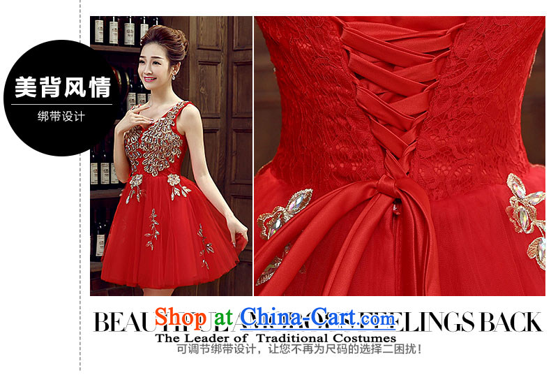 Non-you do not marry 2015 Autumn bride with a stylish wedding dress service, Sau San bows evening dresses pure color V-Neck short-sleeve marriage dresses red L picture, prices, brand platters! The elections are supplied in the national character of distribution, so action, buy now enjoy more preferential! As soon as possible.
